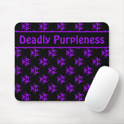 Paarse Biohazard Mousepad met aangepaste tekst Muismat (Met muis)