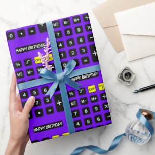 Paarse Birthday Calculator Cadeaupapier