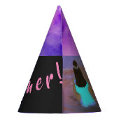 Paarse Birthday Party Essentials Feesthoedjes (Achterkant)