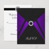 Paarse Black Diamond RSVP-respons RSVP Kaartje (Voorkant / Achterkant)