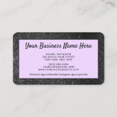 Paarse Black Glitter Lips Hearts Klantkorting Klantenkaartje (Achterkant)