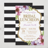 Paarse Black Gold Bridal Luncheon Kaart (Voorkant / Achterkant)