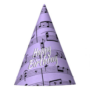 Paarse blad Music Birthday Feesthoedjes