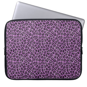 Paarse bladdruk laptop sleeve