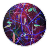 Paarse bladeren - elegant ontwerp keramische knop (Voorkant)