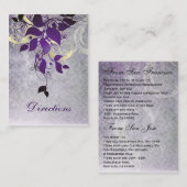 paarse bladeren winter bruiloft routebeschrijving  informatiekaartje (Voorkant / Achterkant)