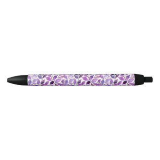 Paarse Bladeren Zwarte Inkt Pen