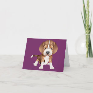 Paarse blanco kaart voor beagle Puppy Dog