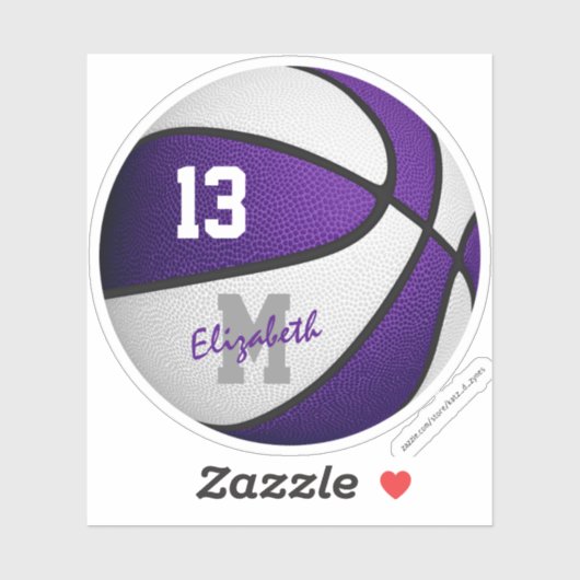 paarse blanke school geestesgeest kinder basketbal sticker (Vel)