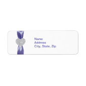 Paarse blauw diamanthartAdresetiketten Etiket (Voorkant)