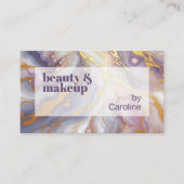 Paarse Blauw Donkerroze Goud Marmeren Kunstpatroon Visitekaartje (Voorkant)