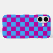 Paarse blauw geruit controlepatroon Case-Mate iPhone case (Achterkant (horizontaal))