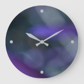Paarse Blauw Groen Grijs Abstract Minimalistisch Grote Klok (Voorkant)