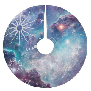 Paarse blauw hemelpatroon kerstboom rok