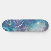 Paarse blauw hemelpatroon skateboard (Horizontaal)