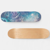 Paarse blauw hemelpatroon skateboard (Horizontaal)