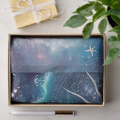 Paarse blauw hemelpatroon tissuepapier (Geschenk)