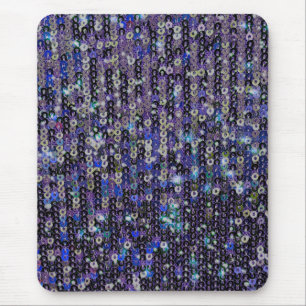 Paarse blauw pailletten glitter sprankelpatroon muismat