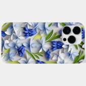 PAARSE BLAUW WIT 3-D PAPIER LOOK BLUEBELLS Case-Mate iPhone CASE (Achterkant (horizontaal))