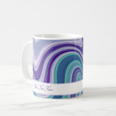 Paarse blauwe Abstracte golf Koffiemok (Voorkant links)