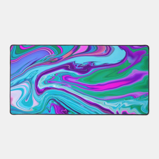 Paarse Blauwe Abstracte Speelse Marmeren Ontwerpna Bureaumat (Voorkant)