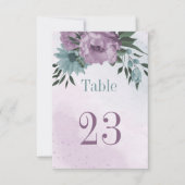 paarse blauwe bloemen botanische tafelkaart kaart (Voorkant)