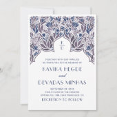 Paarse blauwe bloemen Indiaas Bollywood Aziatische Kaart (Voorkant)