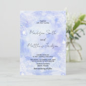 Paarse blauwe bruiloft uitnodigingen (Staand voorkant)