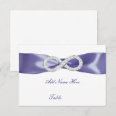 Paarse blauwe Diamond Infinity Table Place Card RSVP Kaartje (Voorkant / Achterkant)