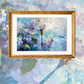 Paarse Blauwe Dragonfly Bloemen Decoupage Tissuepapier