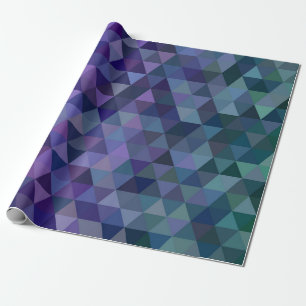 paarse blauwe driehoeken inpakpapier
