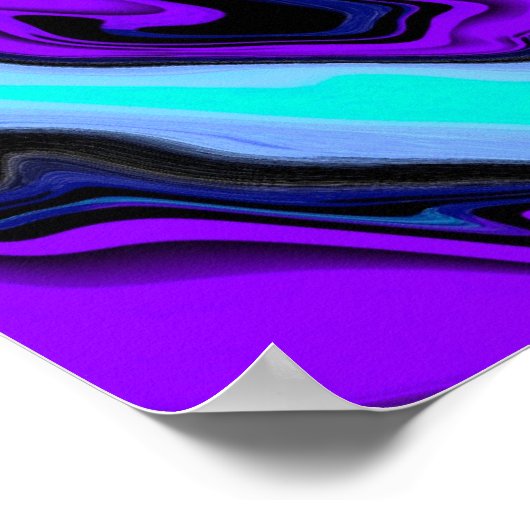 Paarse, blauwe en Blauwgroen Abstracte moderne kun Poster (Hoek)