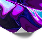 Paarse, blauwe en Blauwgroen Abstracte moderne kun Poster (Hoek)