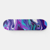 Paarse, blauwe en Blauwgroen Abstracte moderne kun Skateboard (Horizontaal)