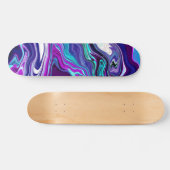 Paarse, blauwe en Blauwgroen Abstracte moderne kun Skateboard (Horizontaal)