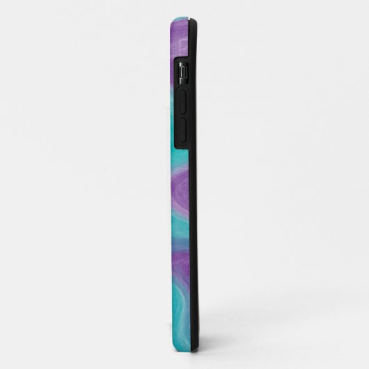 Paarse, blauwe en Blauwgroen Fluid Art Case-Mate iPhone Case (Achterkant/links)