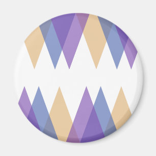 Paarse, blauwe en gele driehoeken magneet