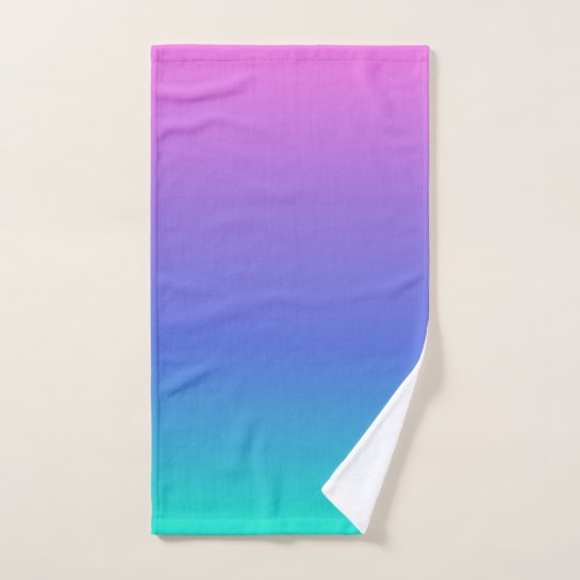 Paarse blauwe en groene achtergrond bad handdoek (Handdoek)