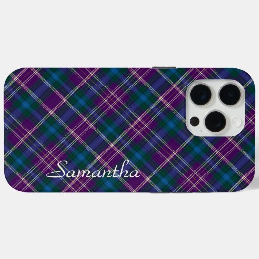 Paarse, blauwe en groene plaid Case-Mate iPhone case (Achterkant (horizontaal))