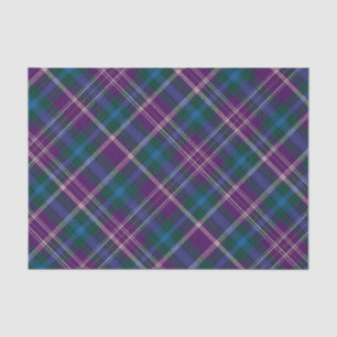 Paarse, blauwe en groene plaid tissuepapier