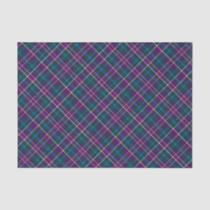 Paarse, blauwe en groene plaid tissuepapier