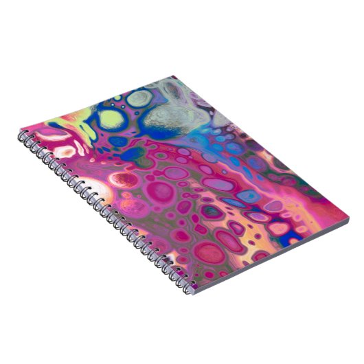 Paarse, blauwe en roze digitale moderne Abstracte Notitieboek (Rechterzijde)