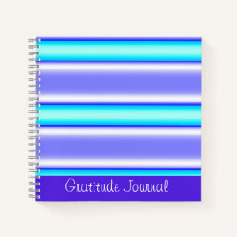 Paarse Blauwe en Witte Strepen Dankbaarheidsjourna Notitieboek