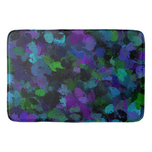 Paarse, Blauwe en Zwarte Abstract Badmat