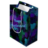 Paarse, Blauwe en Zwarte Abstract Medium Cadeauzakje (Voorkant Gekanteld)