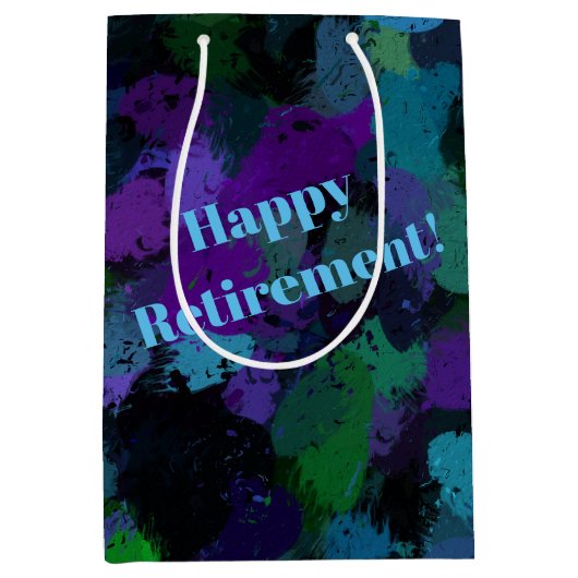 Paarse, Blauwe en Zwarte Abstract Medium Cadeauzakje (Voorkant)