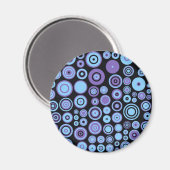  Paarse Blauwe en Zwarte Fifes Abstracte Kunst Magneet (Voorkant / Achterkant)