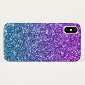 Paarse & Blauwe Faux Glitter Case-Mate iPhone Case (Achterkant (horizontaal))