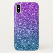 Paarse & Blauwe Faux Glitter Case-Mate iPhone Case (Achterkant)