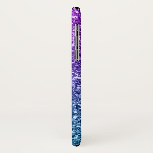 Paarse & Blauwe Faux Glitter Case-Mate iPhone Case (Achterkant/links)